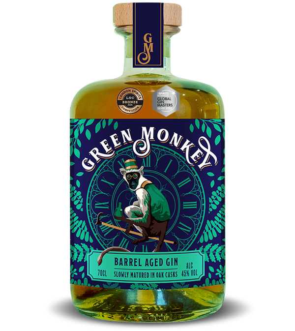 Green Monkey Barrel Aged Gin bottle