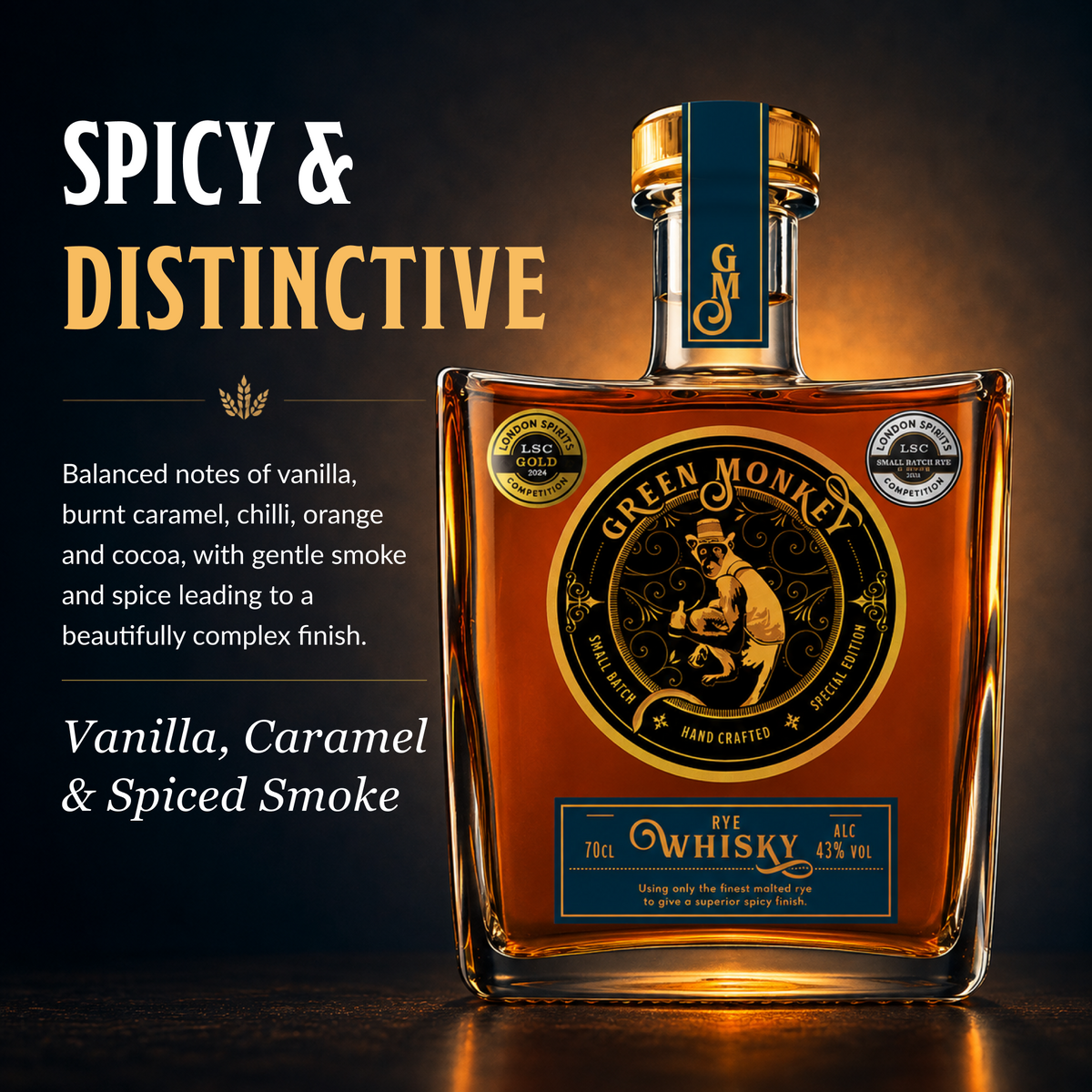 Green Monkey Rye Whisky – spicy & distinctive