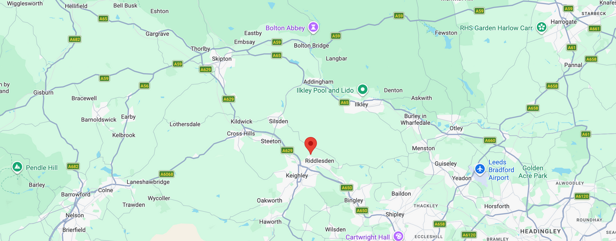 Map showing Banks Lane, Keighley, BD20 5QR