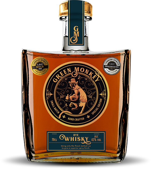 Green Monkey Rye Whisky bottle
