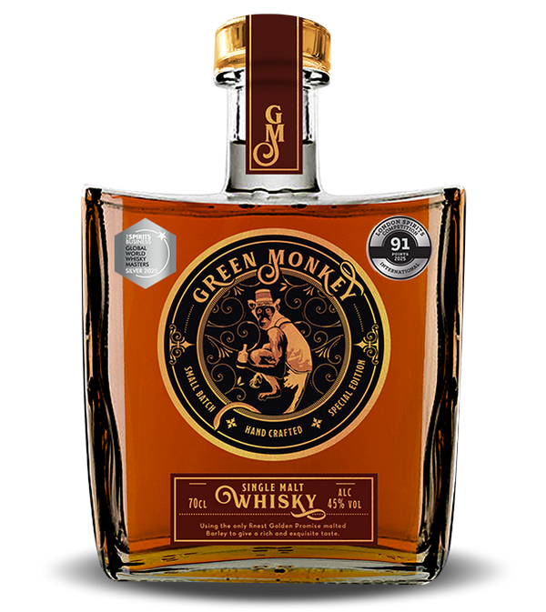 Green Monkey Single Malt Whisky bottle